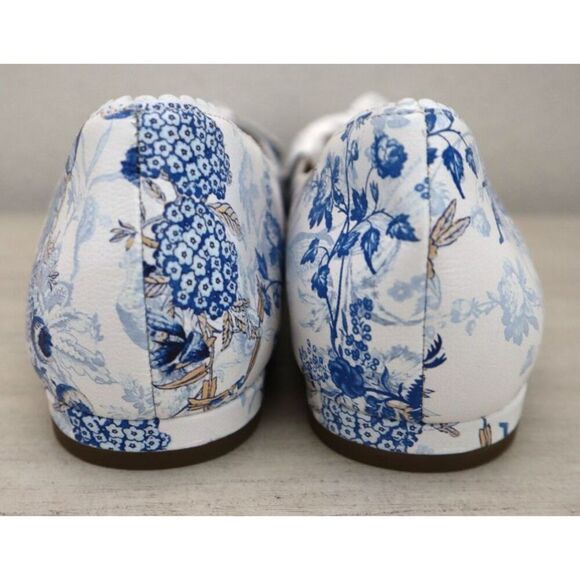 Cole Haan W29290 Women's Sz 8.5B Peacock Blue Print Bellport Bow Skimmer Flats - Picture 2 of 10